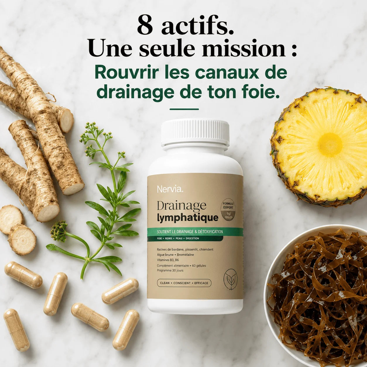 Nervia™ Drainage Hépatique — Débouchez le réseau lymphatique de votre foie